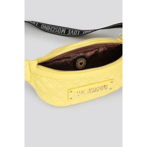 Женская поясная сумка Love Moschino Borsa quilted nappa PU JC4003PP1CLA0400 желтая (8051578124959): Фактура Стеганая, Гладкая, Матовая
