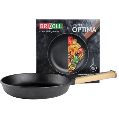 Сковорода Brizoll Optima 200х35 мм (O2035-P): Матеріал корпусу Чугун