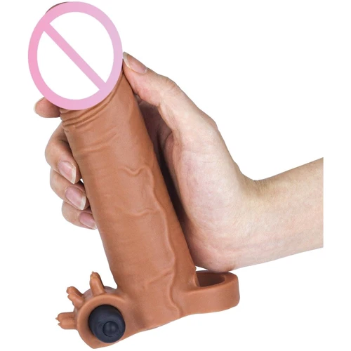 Насадка на член LoveToy Pleasure X-Tender Vibrating Penis Sleeve Add 2" Brown