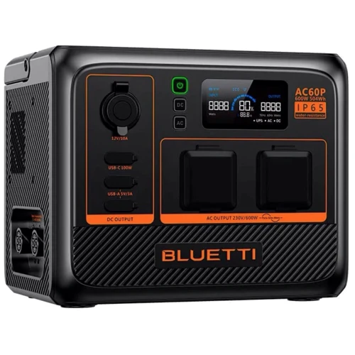Зарядна станція Bluetti AC60P 504Wh 600W Великобританія: Ємність акумулятора, Вт/год 504