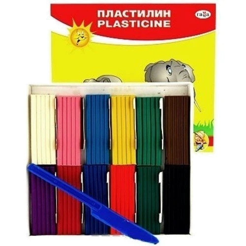 Пластилін Гамма Юний художник, зі стеком, 168 г, 12 кольорів