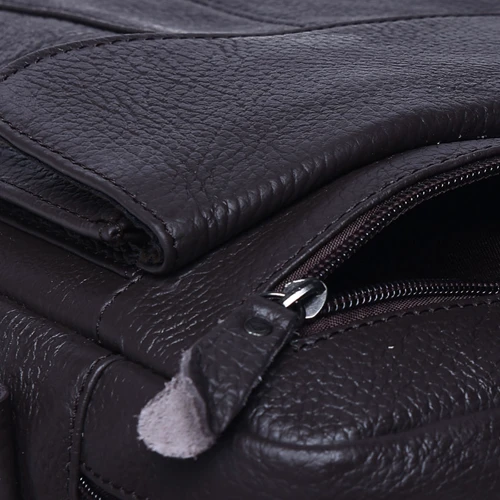 Мужская сумка планшет Borsa Leather коричневая (K18154-brown): Застежка Молния