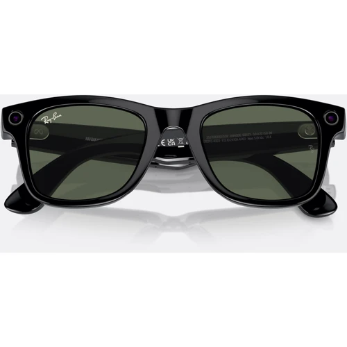 Смарт-очки Ray-Ban Meta Wayfarer Shiny Black Frame Green Lenses size L (RW4006 601/71 53-22) фото 4