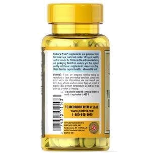 Puritan's Pride Vitamin D3 400 Iu Softgels, 100 Count: Тип Витамин D