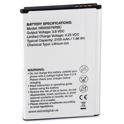 Аккумулятор ExtraDigital 2100mAh for Huawei HB505076RBC: Производитель ExtraDigital