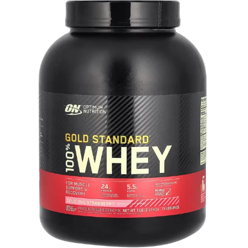 Протеин Optimum Nutrition Gold Standart 100% Whey 2270 g / 73 servings / Delicios Strawberry