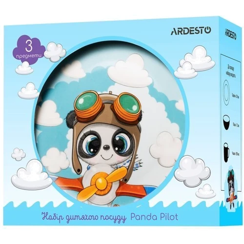 Набор детской посуды Ardesto Panda pilot 3 предмета фарфор (AR3451PS) фото 4