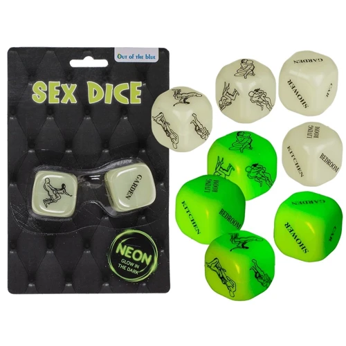 Неонові кубики Sex Dice Kamasutra Neon, 2 шт.