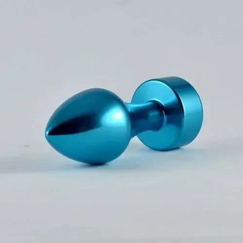 Анальная пробка с кристаллом LoveToy Anal Plug Aluminium Blue