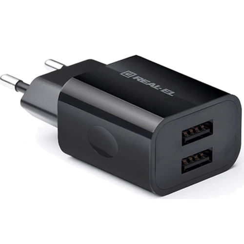 Зарядное устройство REAL-EL Wall Charger 2xUSB CH-210 black (EL123160014): Сила тока 2.1А