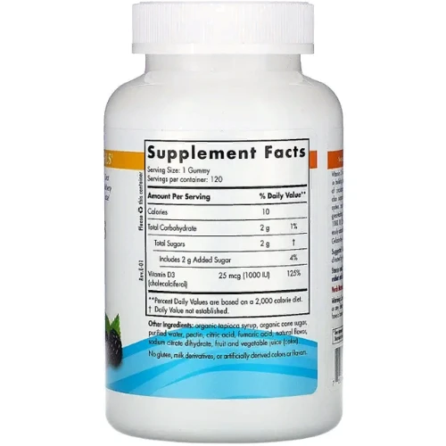 Nordic Naturals Vitamin D3 Gummies 1000 IU Витамин D3 со вкусом лесных ягод 120 жевательных таблеток: Тип Витамин D