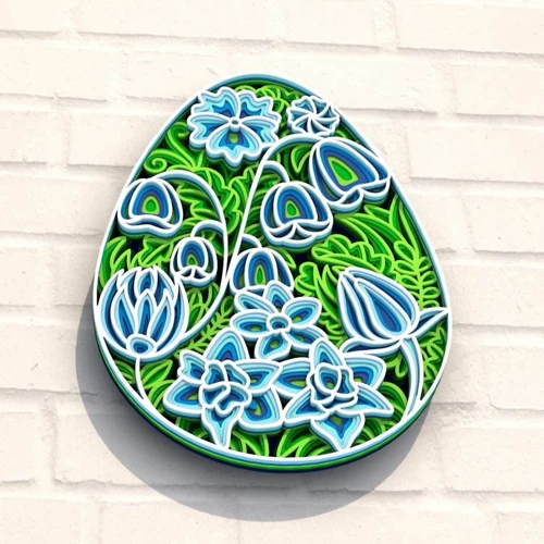 Деревянная картина-раскраска Wortex Woods Цветочное пасхальное яйцо 3 30x40 (3DP30018)