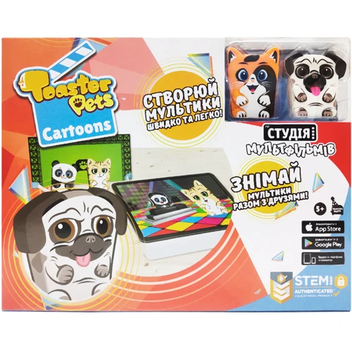 Игровой набор для анимационного творчества Toaster Pets – Студия Мультфильмов (2 фиг., студия)