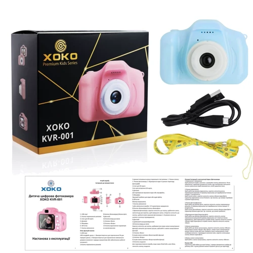 КОМПЛЕКТ! Цифровой детский фотоаппарат XoKo KVR-001 голубой+карта памяти 32GB