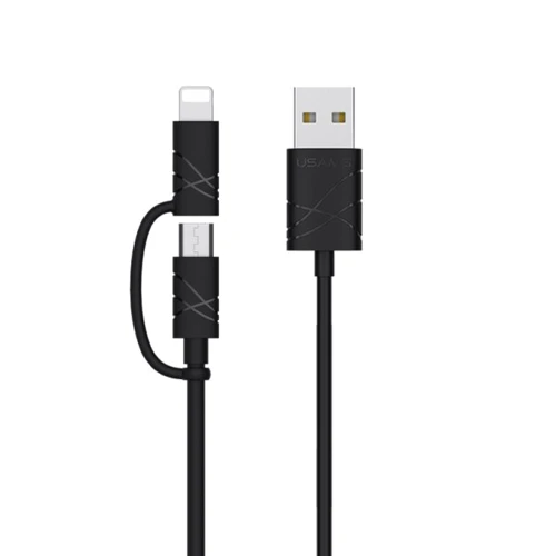 Кабель Usams USB Cable to Lightning/microUSB 2in1 U-Gee 1m Black (US-SJ077)