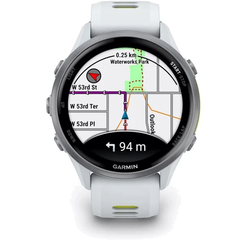 Смарт-годинник Garmin Forerunner 970 Titanium with Whitestone Case and Whitestone/Translucent Amp Yellow Band (010-02969-11): Дисплей 1.4" AMOLED (454 x 454)