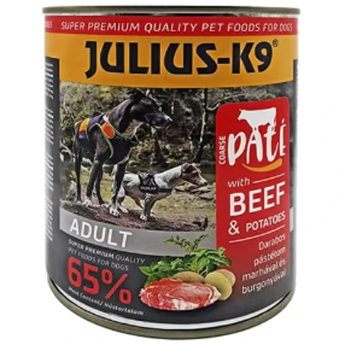 Влажный корм Julius К-9 паштет для собак с говядиной и картошкой 800 г (5998274313139)