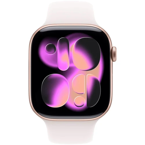 Apple Watch Series 11 GPS 46mm Rose Gold Aluminium Case with Light Blush Sport Band - M/L (MEV74)