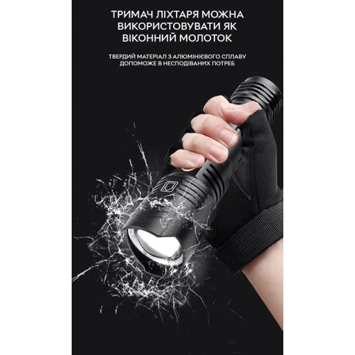Ліхтар туристичний Qimai XHP160 з акумулятором 18650 та перехідником під 3хААА + кабель зарядки (CN11838): Світлодіоди LED