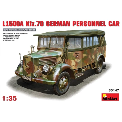 Сборная модель MiniArt Немецкий армейский автомобиль L1500A (Kfz.70) (MA35147)