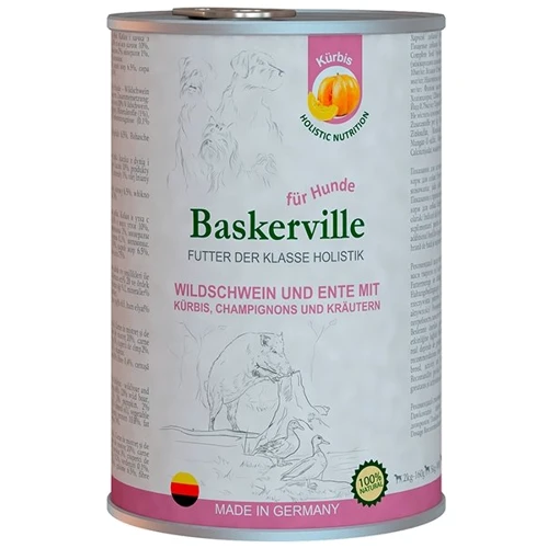 Влажный корм для собак Baskerville Кабан и утка с тыквой и зеленью 0.8 кг (21561)