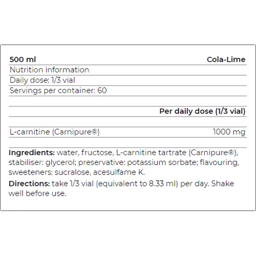 Жироспалювач Yamamoto Nutrition Carnitine Liquid 20 x 25 ml Cola Lime: Стать унісекс
