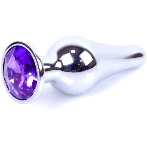 Анальная пробка с кристаллом BOSS of TOYS Boss Series - Jewellery Silver BUTT PLUG Purple, BS6400079