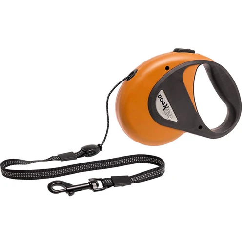 Поводок рулетка Flamingo Dogx2GO Cord М светоотражающий шнур до 20 кг 8 м оранжевый (43872)