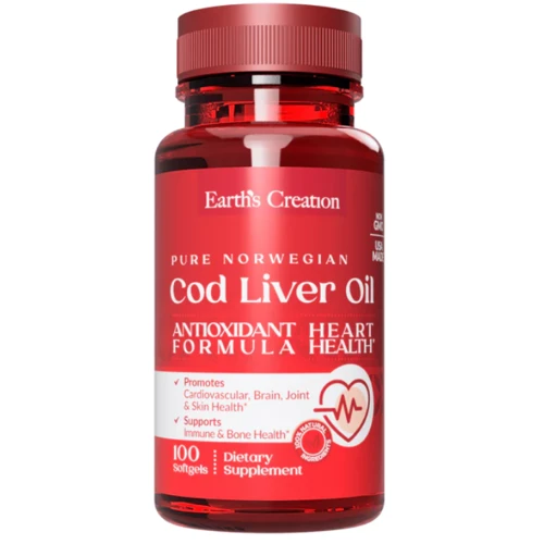 Earth‘s Creation Cod Liver Oil Масло печени трески 100 капсул