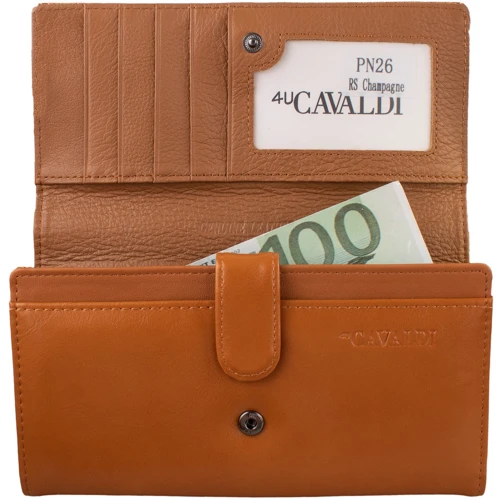 Жіночий гаманець 4U Cavaldi бежевий (DNKPN26-RS-champagne): Матеріал Натуральна шкіра