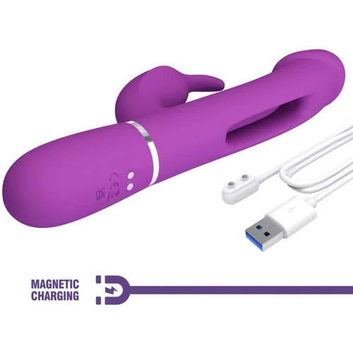 Вибратор с стимулятором клитора LYBAILE Pretty Love Kampas Rabbit 3 in 1 Purple (BW-500025-3)