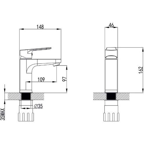 Змішувач для раковини Corso Marmore DB-1A138C