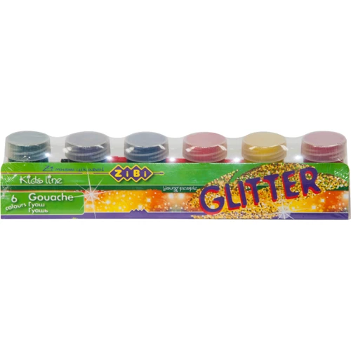 Гуашь ZiBi 6 цветов по 20мл, GLITTER (ZB.6691): Тип Гуашь