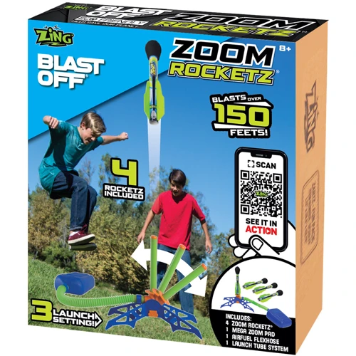 Іграшковий пускач із ракетами Zing ZOOM ROCKETZ (пускач 3 ракети) (ZB523)