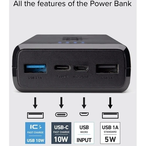 Зовнішній акумулятор SBS Power Bank 20000mAh 2.1A Black (TTBB20000FASTK): Вбудований кабель немає