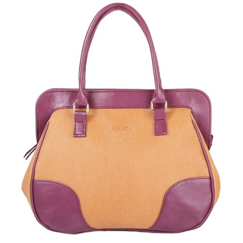 Женская сумка саквояж Laskara коричневая (LK-10246-straw-cognac): Застежка Молния