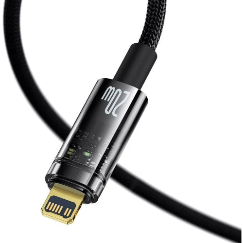 Кабель Baseus Cable USB-C to Lightning Explorer Series Auto Power-Off 20W 2m Black (CATS000101): Тип USB-C - Lightning