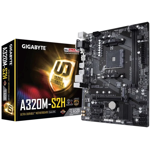 GIGABYTE GA-A320M-S2H 3.0 microATX 2xDDR4 3200 M.2, HDMI, DVI-D, D-Sub