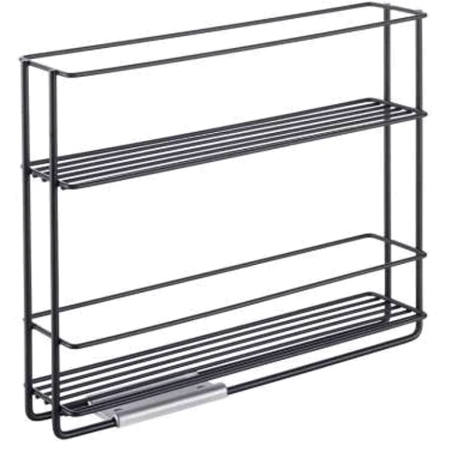Полка выдвижная Metaltex 6x28x22 см черная покрытие Touch-Therm In&Out Lava (360850)