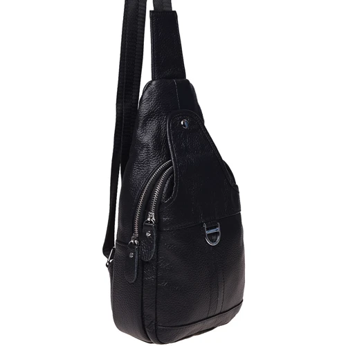 Чоловіча сумка-слінг Borsa Leather чорна (K1202-black): Стать Чоловік