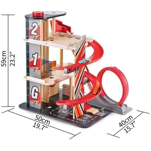 Автотрек Hape с паркингом, лифтом и вертолетной площадкой (E3019A)