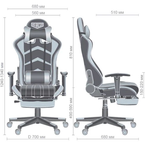 Кресло AMF VR Racer Dexter Megatron черный/желтый (545085) фото 7