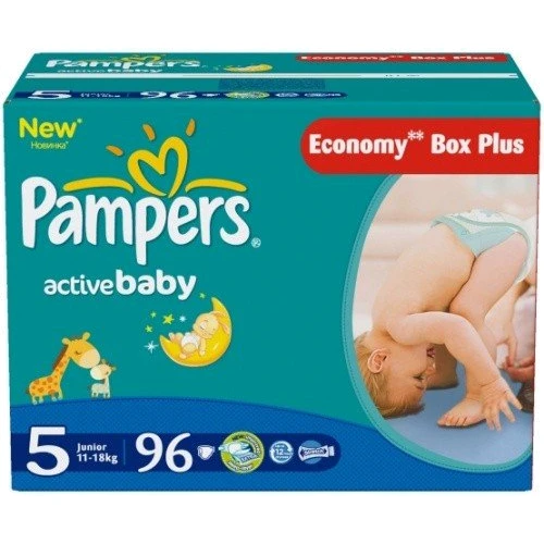 PAMPERS Active Baby-Dry Junior (11-18 кг) Малая Мега Упаковка 96