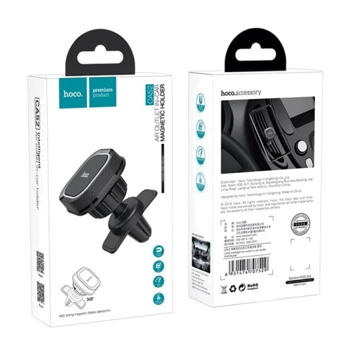 Держатель Hoco Car Holder Air Vent Magnetic Black (CA52) фото 7