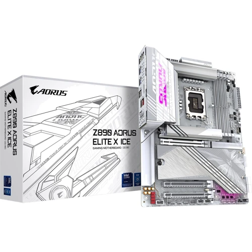 Gigabyte Z890 AORUS ELITE X ICE: Додатково Радиатор на VRM, Поддержка RAID, Поддержка UEFI, Адаптер Wi-Fi