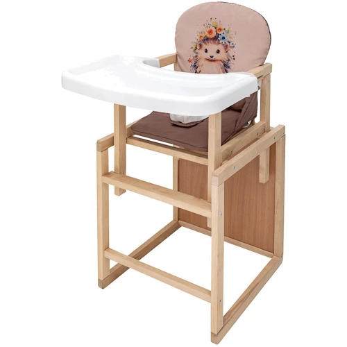 Стульчик-трансформер Babyroom Пеппи-230 eko капучино / шоколад (ежик, цветы) (680992)