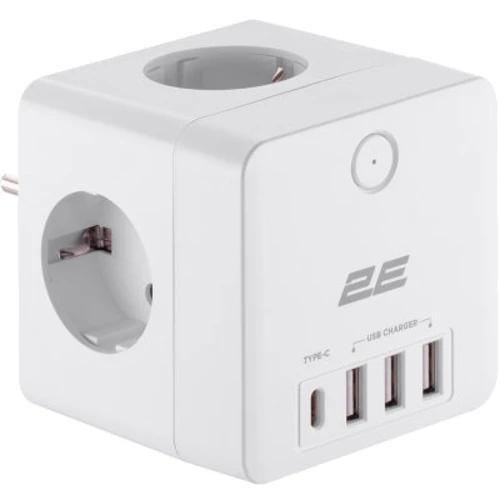 Сетевой фильтр 2E 3*USB-A, 1*USB-C, white (2E-AD431WH): Тип Сетевые разветвители