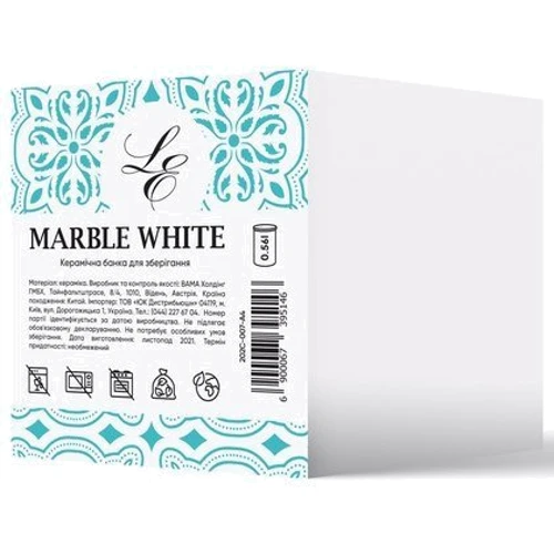 Банка Limited Edition Marble White 560 мл белая (202C-007-A4): Тип один предмет
