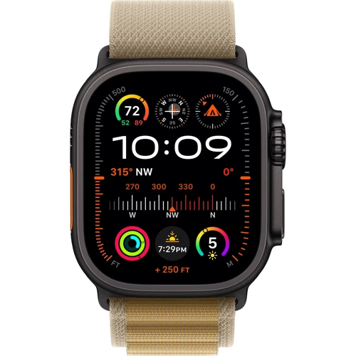 Apple Watch Ultra 2 2024 GPS + Cellular 49mm Black Titanium Case з Tan Alpine Loop - Small UA фото 8