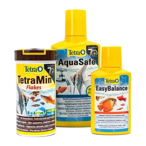 Стартовый набор для аквариума Tetra Aqua Safe 250 мл, TetraMin Flakes 52г/250мл, Tetra EasyBalance 100 мл (2700000020470)